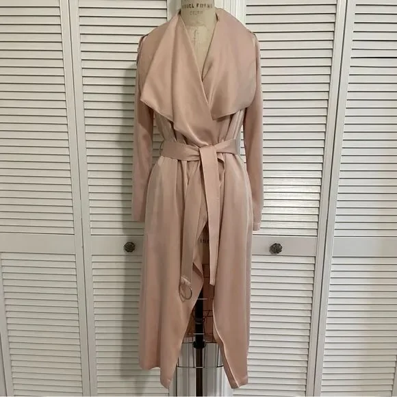 Soia & Kyo Marinella Ballet Pink Straight Fit Trench Coat Sz-XXS - Picture 2 of 14